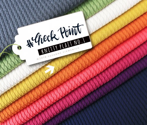 RESTSTÜCK 0,60m !!! - Bio Strick - Knitty Plait No. 1 - senf - Check Point - Hamburger Liebe